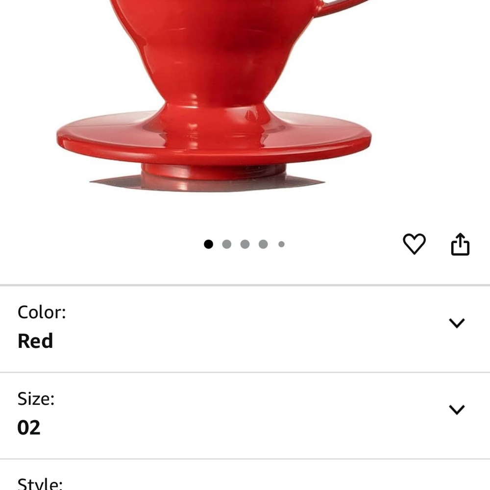 HARI Red Coffee Dripper Set - Picture 2 of 2